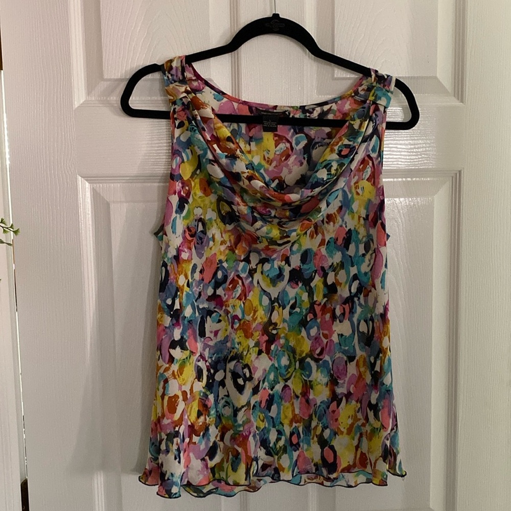 Women’s size large tank, multicolored blouse
